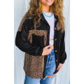 Leopard Patchwork Shacket Jacket
