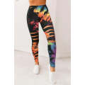 Multicolor Tie Dye Hollow Out Fitness Activewear Leggings