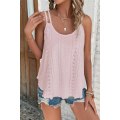 Pink Eyelet Strappy Scoop-Neck Tank Top