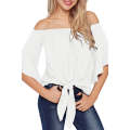 White Solid Off the Shoulder Blouses
