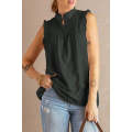Green Frilled Tank Top with Buttons