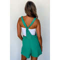 Mint Green Knotted Straps French Terry Romper