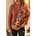 Brown Asymmetrical Buckle Sweater