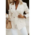 Apricot Double Breasted Long Sleeve Novelty Button Blazer