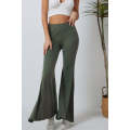 Green High Waist Fit and Flare Pants