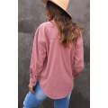 Pink Corduroy Button Pocket Shirt