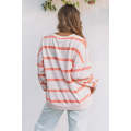Stripe Striped Drop Shoulder Pullover Sweatshirt