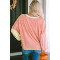Striped Color Block Splicing Long Sleeve T Shirt