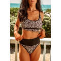 Leopard Panel High waisted swimsuits