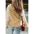 Parchment Contrast Sleeves Patchwork Colorblock Hoodie