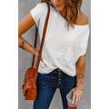 White Pocketed Tee with Side Slits