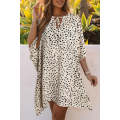 Khaki Animal Print Half Sleeve Shift Dress