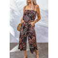 Black Mixed Paisley Print Cropped Jumpsuit