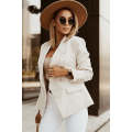 Apricot Double Breasted Long Sleeve Novelty Button Blazer