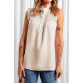 Apricot Frilled Tank Top with Buttons