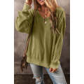 Jungle Green Textured Seamed Drop Sleeve Sweatshirt