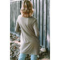 Sage Green Solid Color Slouchy Pockets Tunic Cardigan