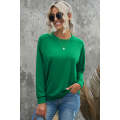 Green Solid Round Neck Raglan Sleeve Sweatshirt