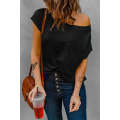 Black Pocketed Tee with Side Slits