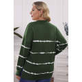 Green Tie-dye Stripes Plus Size Sweatshirt