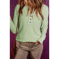 Swamp Waffle Knit Textured Henley Top