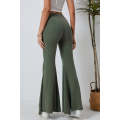 Green High Waist Fit and Flare Pants