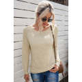 Apricot Long Sleeve Drop Shoulder Knitted Sweater