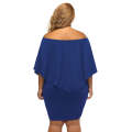 Plus size  Dressing Layered Blue Mini Poncho Dress
