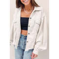 Gray Exposed Seam Flap Pocket Buttoned Jacket