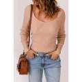 Nude Ribbed Slim Fit Knit Sweater