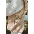 Parchment Solid Color Side Knot Zip Up Puffer Vest