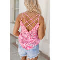 Leopard Strappy Back Detail Loose Tank Top