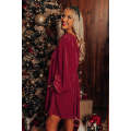 Red Tie Back Square Neck Velvet Babydoll Dress