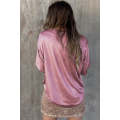 Pink Chest Pocket Loose Fit T Shirt