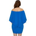 Multiple Dressing Layered Blue Mini Poncho Dress
