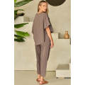 Simply Taupe High Low Boxy Fit Tee and Crop Pants Set