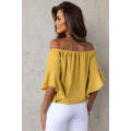 Yellow Solid Off the Shoulder Blouses