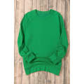 Green Solid Round Neck Raglan Sleeve Sweatshirt