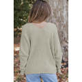 Gray Buttons Front Pocketed Sweater Cardigan