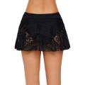 Black Black Crochet Lace Skirted Bikini Bottom