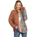 Gold Flame Leopard Print Sequin Colorblock Long Sleeve Top