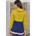 Mustard Navy Colorblock Thumbhole Sleeved Sweatshirt