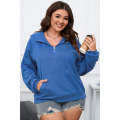 Bluing Plus Size Mineral Wash Zip up Hoodie