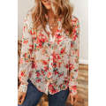 Vibrant Floral Print Chest Pocket Shirt