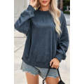 Sky Blue Drop Shoulder Crew Neck Pullover Sweatshirt