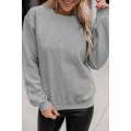 Gray Solid Classic Crewneck Pullover Sweatshirt