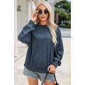 Sky Blue Drop Shoulder Crew Neck Pullover Sweatshirt