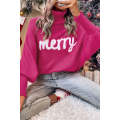 Rose Merry Letter Embroidered High Neck Sweater