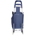 Shopping Lightweight Aluminium Trolley - Navy Blue and White