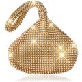 Gold Clutch Purses for Women Evening Bag Triangle Design Full Rhinestones Party Wedding Purse Clu...